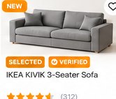 IKEA KIVIK 3-Seater Sofa