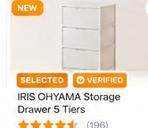 IRIS OHYAMA Storage Drawer 5 Tiers