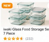 iwaki Glass Food Storage Set 7 Piece