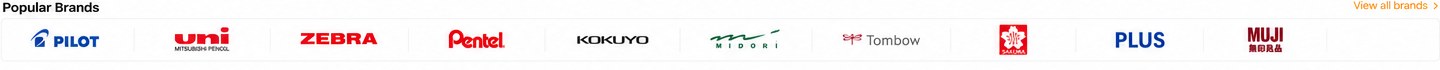 Popular stationery and book brands