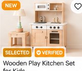 Wooden Play Kitchen Set for Kids