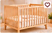 KATOJI Wooden Baby Crib (Adjustable Height)