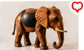 Hand Carved Wooden Elephant Figure