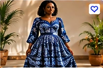 Adire Maxi Dress β Classic Indigo