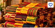Ghanaian Kente Cloth (Handwoven, 3 Yards)