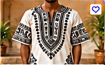 Short Dashiki Shirt – Modern Tribal Pattern