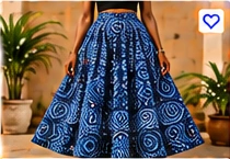 Shweshwe Maxi Skirt β Classic Circle Print