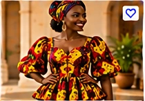 Ankara Peplum Blouse – Bold Floral Print
