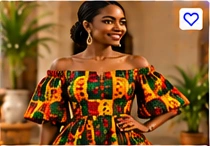 Kente Off Shoulder Top – Traditional Weave