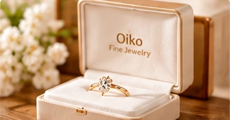 18K Gold Diamond Ring in use