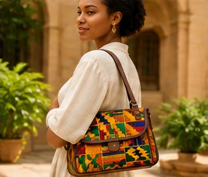 Kente Shoulder Bag in use