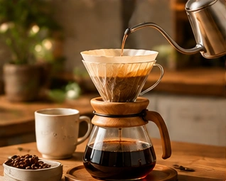 Pour Over Coffee Set in use