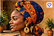 African Headwrap Set – Matching Scarf & Earrings