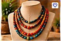 African Beaded Necklace – Multi Color Statement
