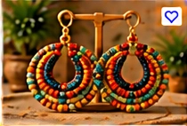African Beaded Hoop Earrings – Vibrant Style