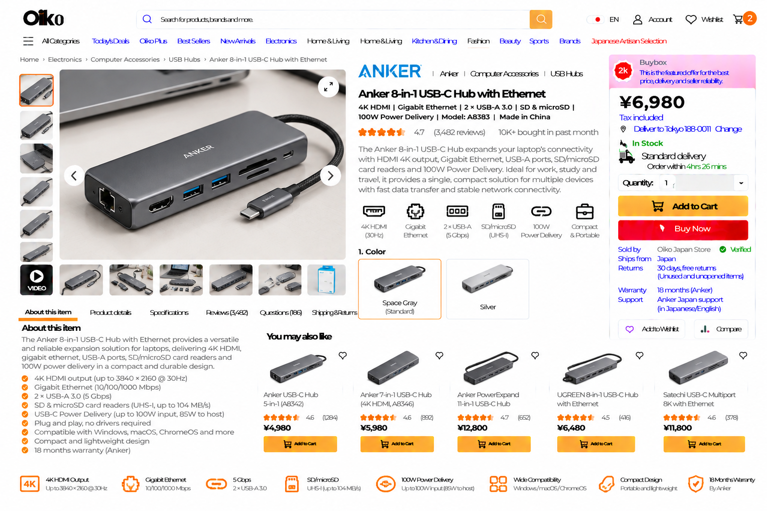 Anker 8-in-1 USB-C Hub with Ethernet