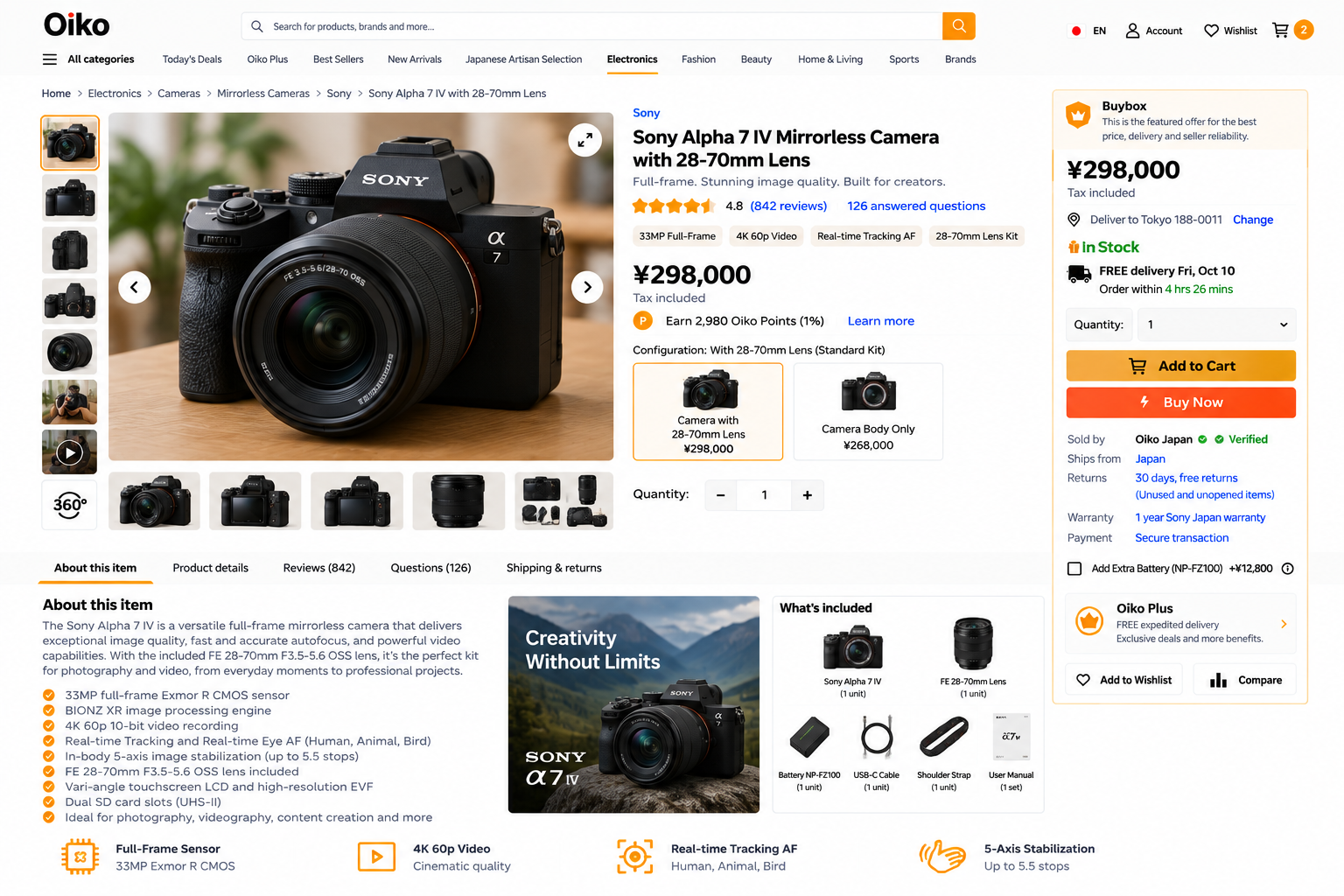 Sony Alpha 7 IV Mirrorless Camera with 28-70mm Lens