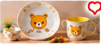 Rilakkuma Kids Plate Set (3 Pieces)