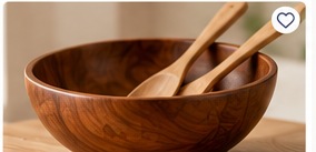 Carved Wooden Serving Bowl