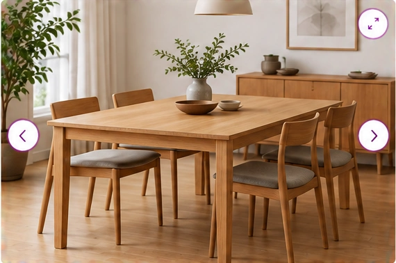 MUJI Solid Oak Dining Table (160cm) product image 1
