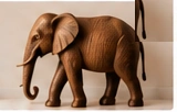 African Elephant Wooden Sculpture