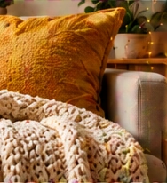 Cushions & Throws benefits: Trusted Brands; Quality Fabrics; Stylish & Cozy; For Every Home